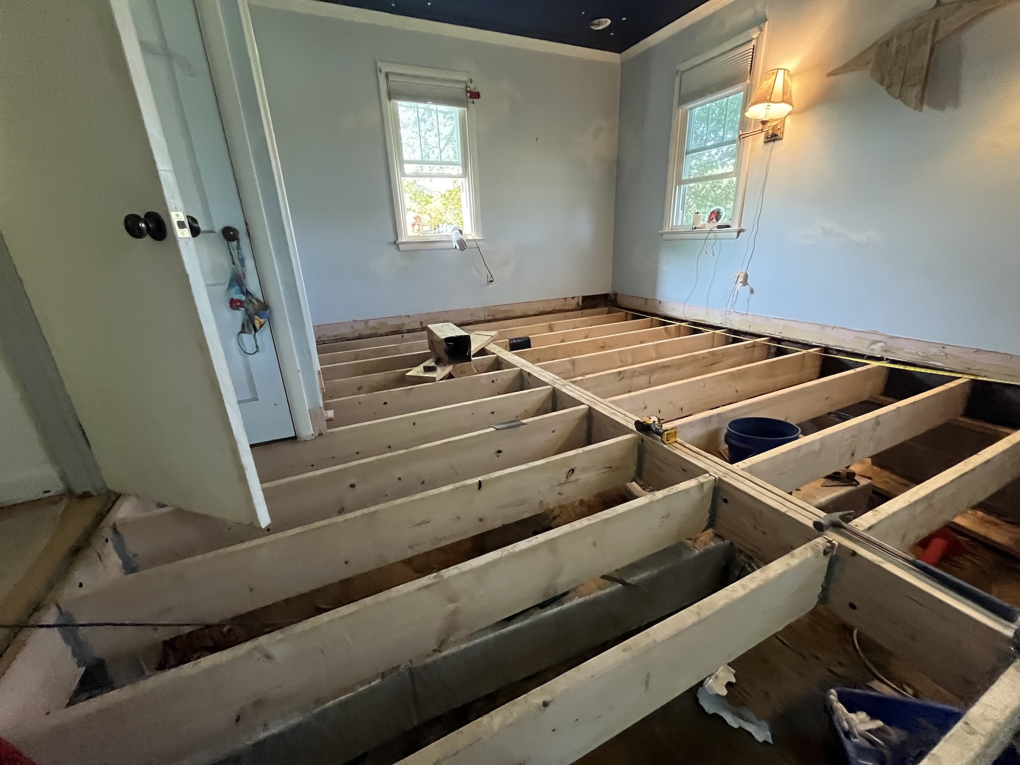 Floor joist repair performed by Total Home Performance team