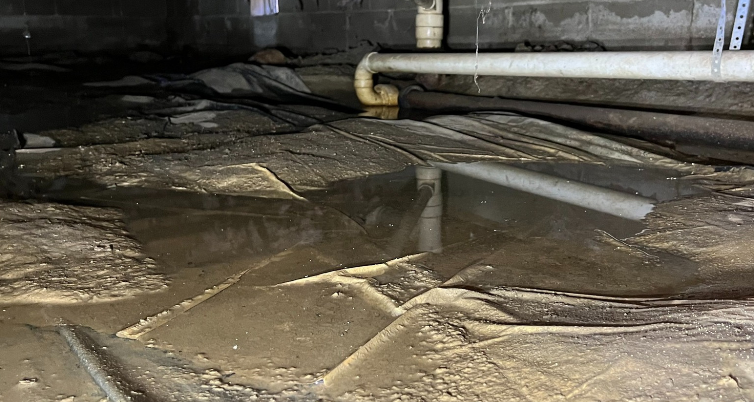 Moist crawlspace in MD home causing excess humidity