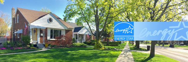 home with green grass and the energy star logo