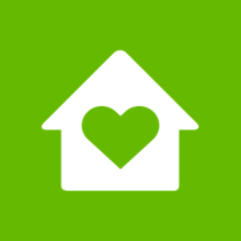 heart inside house outline icon