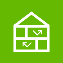 icon of a home showing zoned cooling