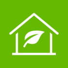 leaf in house outline icon