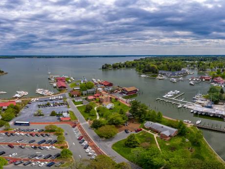 Aerial view of St. Michaels, MD
